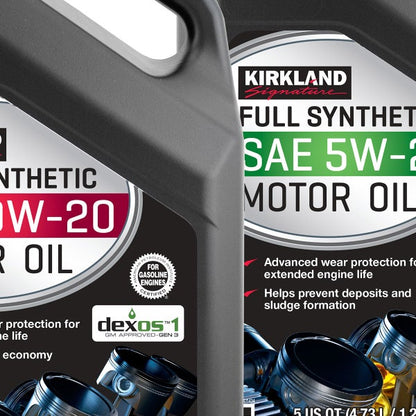 Kirkland Signature 5-Quart 0W20 & 5W20 Full Synthetic Motor Oil, 4-pack