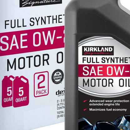 Kirkland Signature 5-Quart 0W20 & 5W20 Full Synthetic Motor Oil, 4-pack