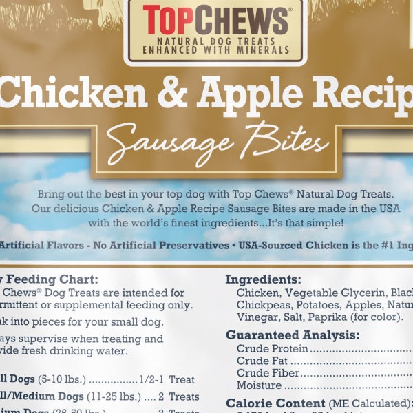 Top Chews Chicken & Apple Recipe 100% Natural Dog Treats