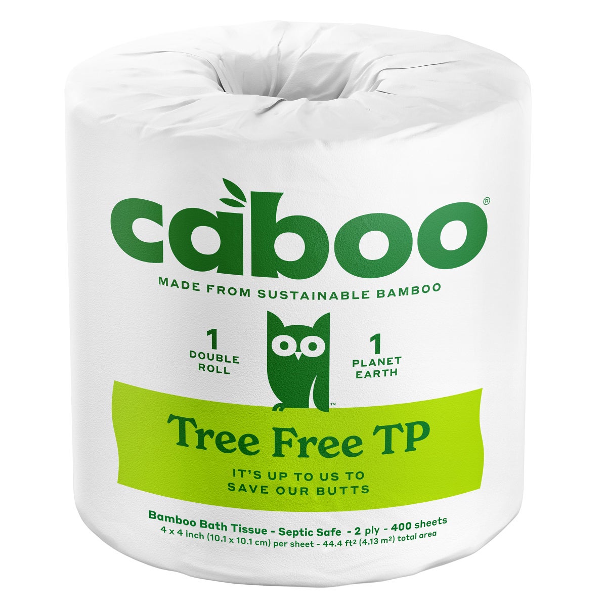 Caboo Bamboo Bath Tissue, 2-Ply, 400 Sheets, 24 Rolls