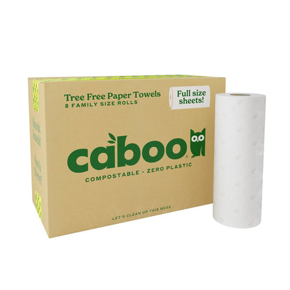 Caboo Bamboo Paper Towels, 2-Ply, 75 Sheets, 8 Rolls