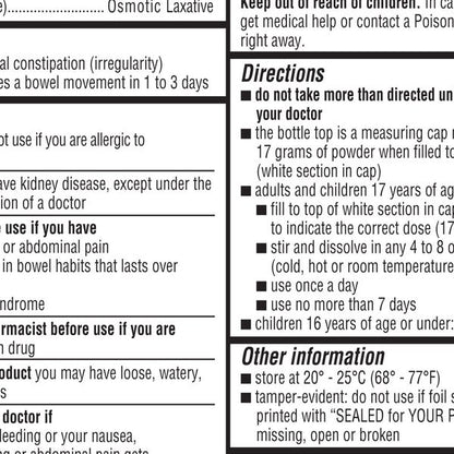 MiraLAX Powder Laxative, 68 Doses