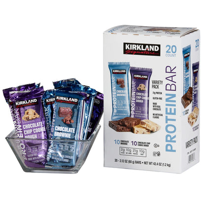 Kirkland Signature Protein Bar, Variety Pack, 2.12 oz, 20-count