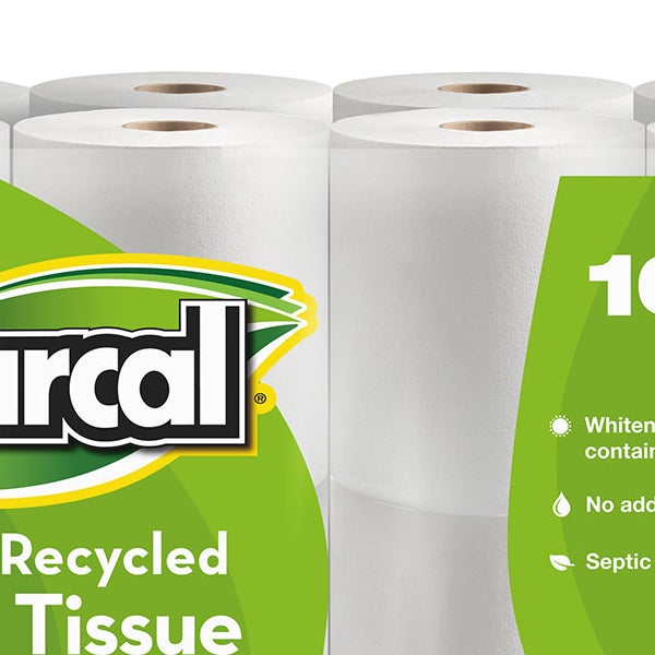 Marcal 100% Recycled Bath Tissue, 2-Ply, 168 Sheets, 96 Rolls