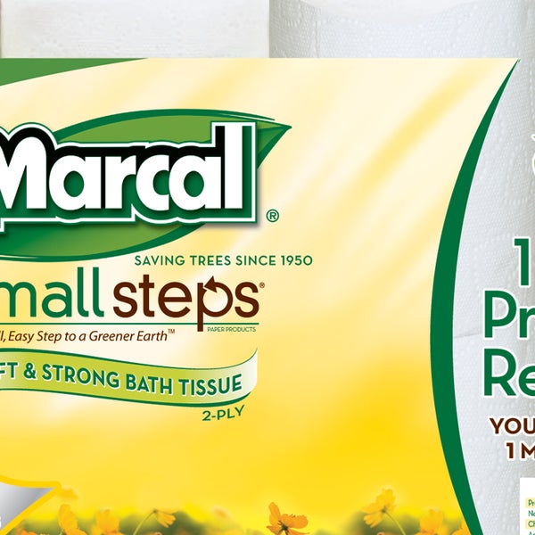 Marcal 100% Recycled Bath Tissue, 2-Ply, 168 Sheets, 96 Rolls