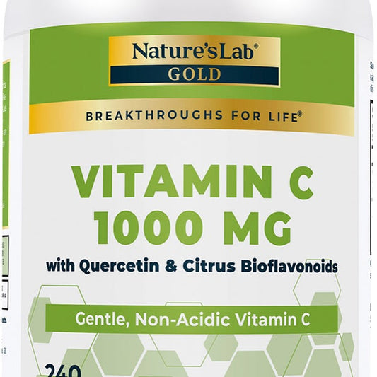 Nature's Lab Vitamin C 1000 mg with Quercetin & Citrus Bioflavonoids, 240 Vegetarian Capsules