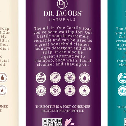 Dr. Jacobs Naturals Pure Castile Soap, Variety Pack, 32 oz, 3-count