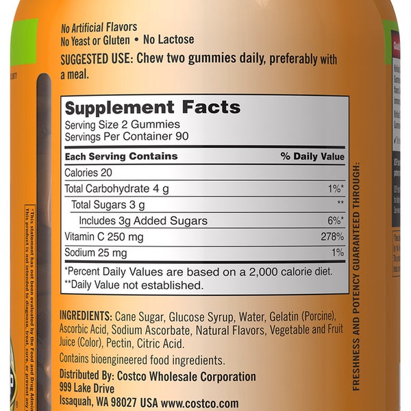 Kirkland Signature Vitamin C 250 mg., 360 Adult Gummies