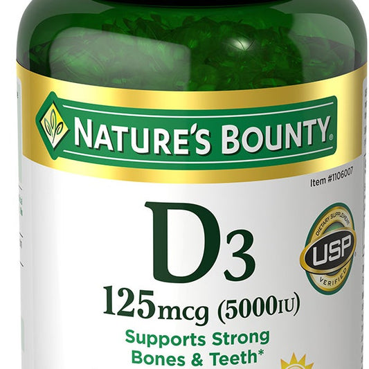 Nature's Bounty Vitamin D3 125 mcg, 400 Softgels