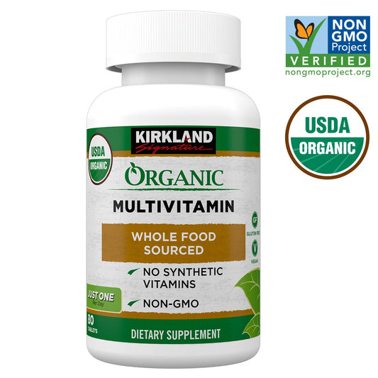 Kirkland Signature USDA Organic Multivitamin, 80 Coated Tablets