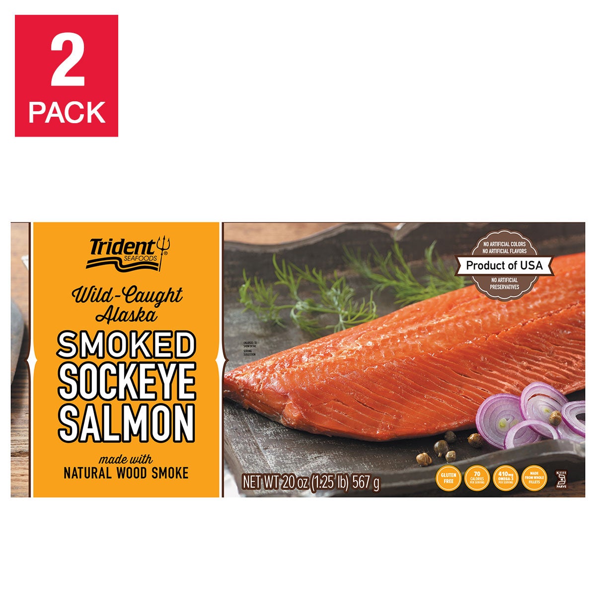 Trident Seafoods Smoked Sockeye Salmon, 2 Gift Packs