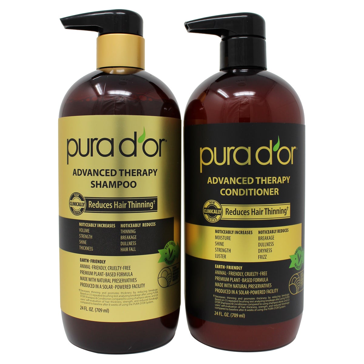 Pura d'or Advanced Therapy Anti-Hair Thinning Shampoo & Conditioner Set