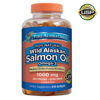 Pure Alaska Omega Wild Salmon Oil 1000 mg., 210 Softgels