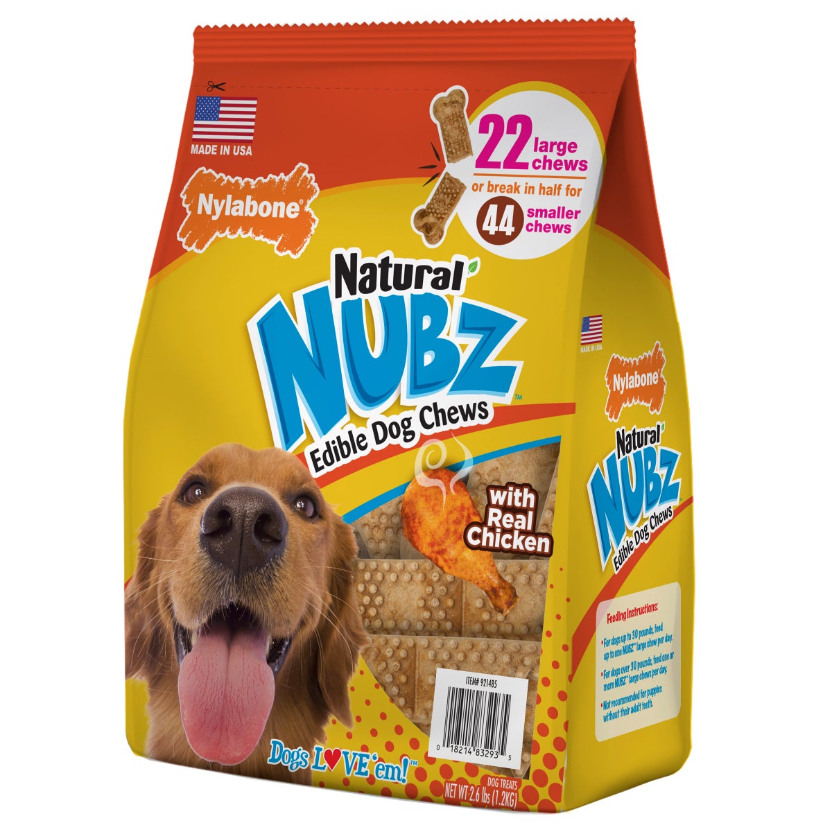 Nylabone NUBZ Dog Chews, 22-count, 2-pack