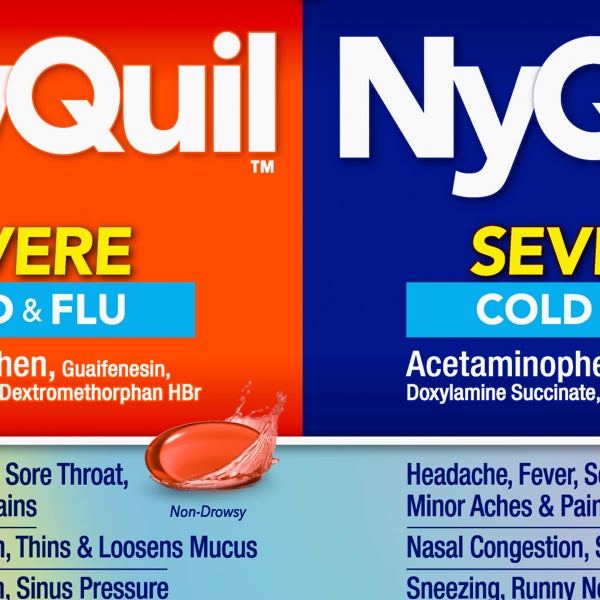 Vicks Severe DayQuil and NyQuil Cough, Cold & Flu Relief, 72 LiquiCaps