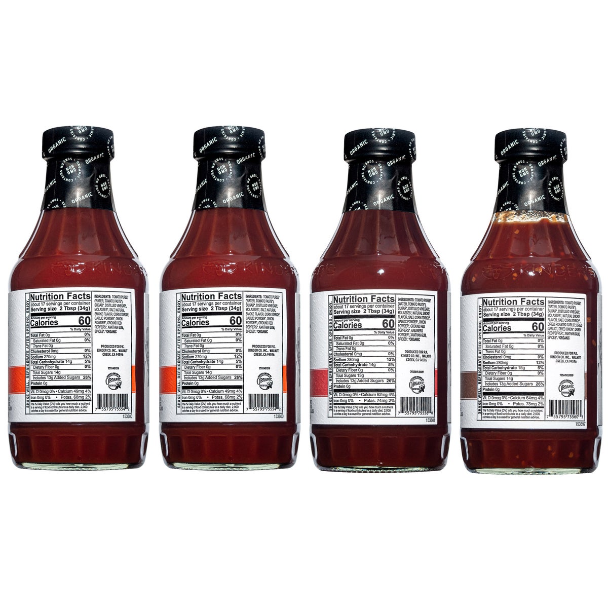 Kinder's Organic BBQ Sauce Variety 20.5 oz., 4-pack