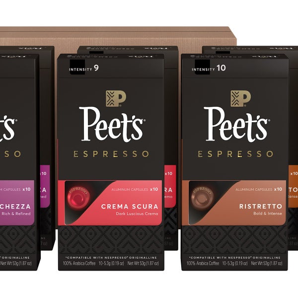 Peet's Coffee Nespresso Compatible Aluminum Capsules, 80-count