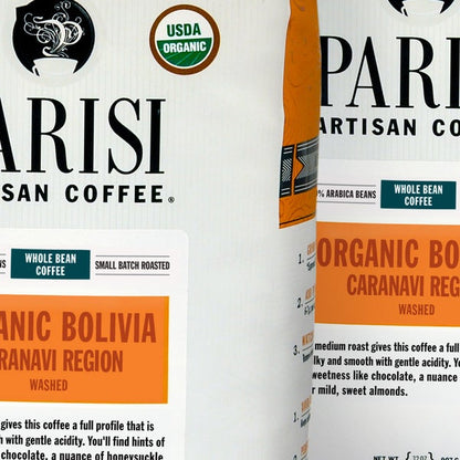 Parisi Artisan Coffee Bolivian Organic Blend Whole Bean 2 lb, 2-pack