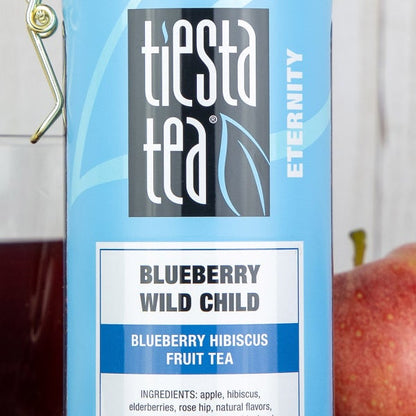 Tiesta Tea Blueberry Wild Child Herbal Tea Bundle, Two 1 lb. Bags & 5.5 oz Tin