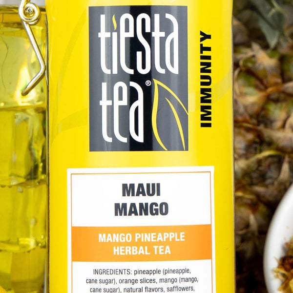 Tiesta Tea Maui Mango Herbal Tea Bundle, Two 1 lb. Bags & 5.5 oz Tin