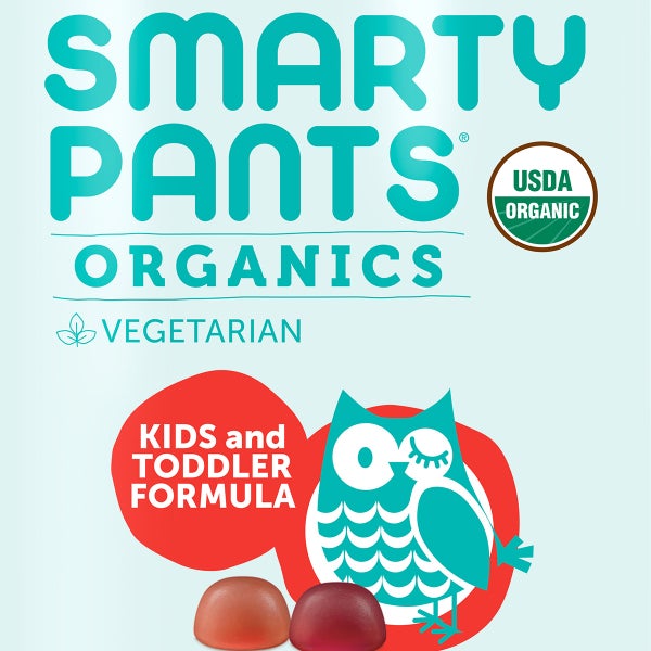 SmartyPants USDA Organic Kids & Toddler Formula Multivitamin, 180 Vegetarian Gummies