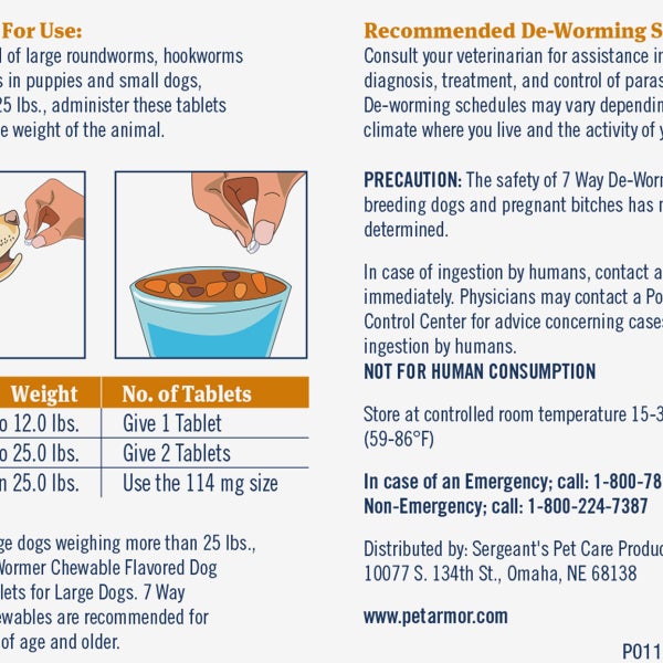 PetArmor 7 Way Chewable De-Wormer for Puppies and Small Dogs, 12-count