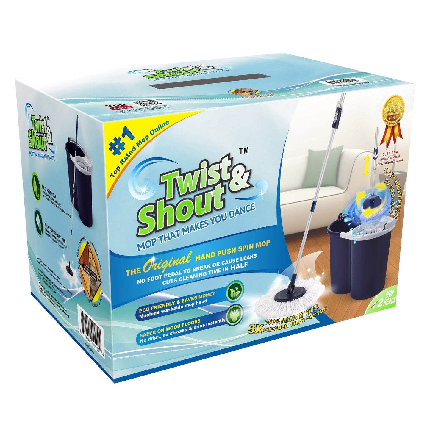 Twist & Shout Spin Mop & Bucket System with 1 Refill