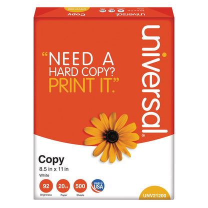 Universal Copy Paper, 8.5"x11" Letter, White, 20lb, 92 Bright, 10+ Case Pricing