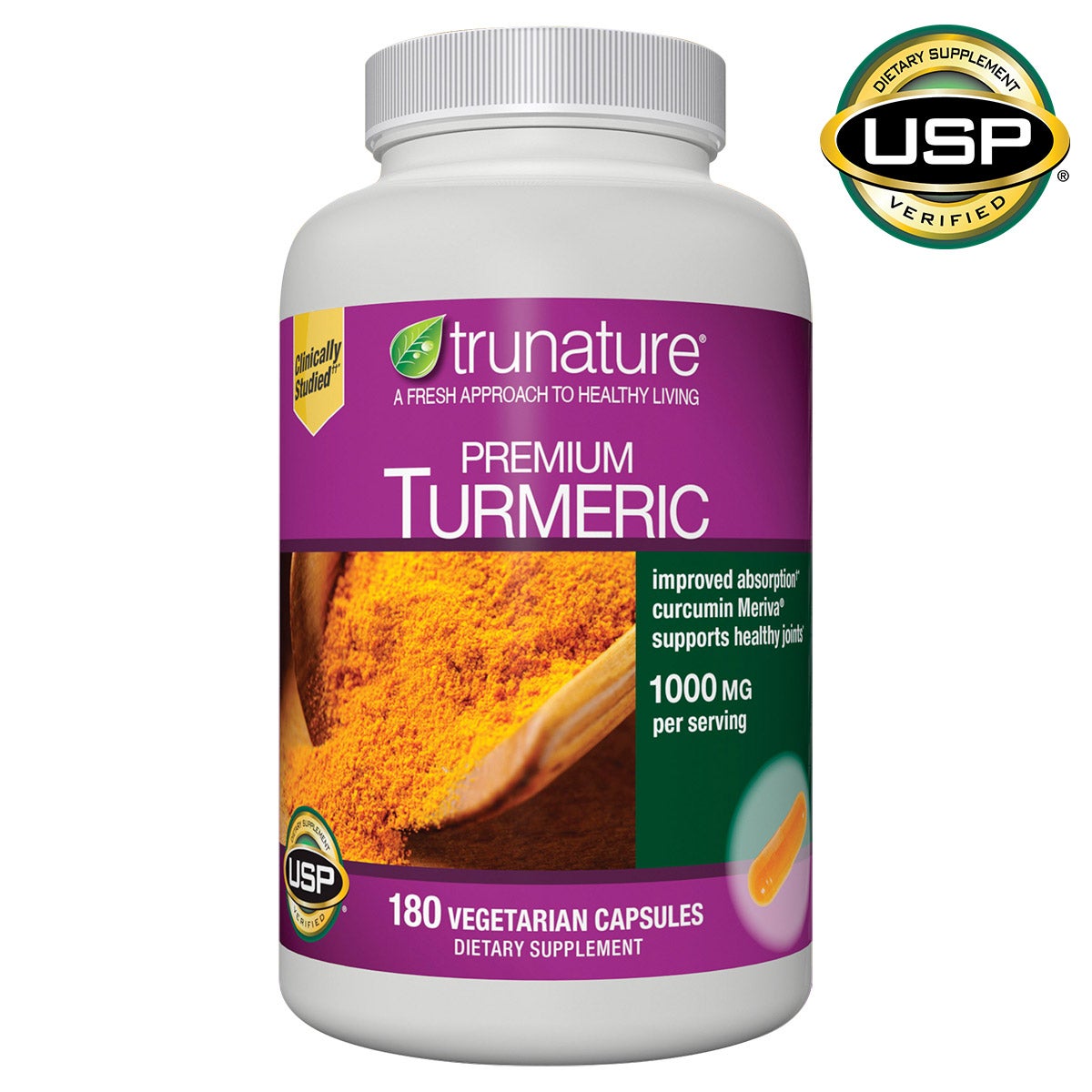 trunature Premium Turmeric 1,000 mg., 180 Vegetarian Capsules