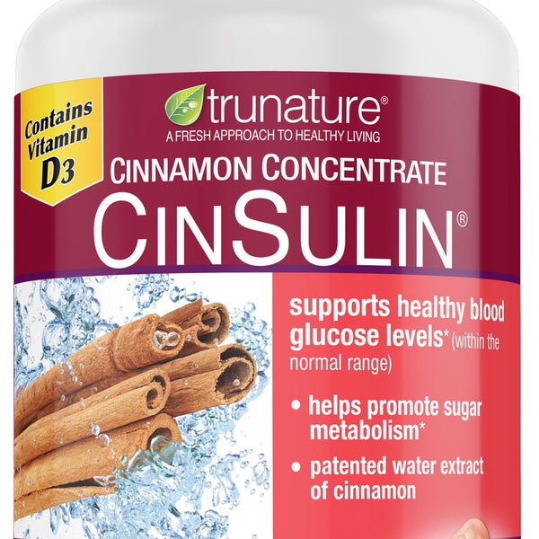 trunature Cinnamon Concentrate Cinsulin 500mg, 200 Vegetarian Capsule