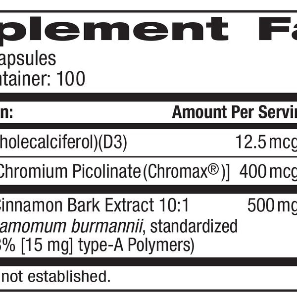 trunature Cinnamon Concentrate Cinsulin 500mg, 200 Vegetarian Capsule