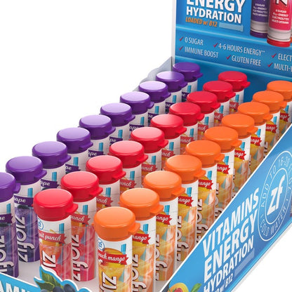 Zipfizz Multi-Vitamin Energy Hydration Drink Mix, Variety Pack, 30 Tubes