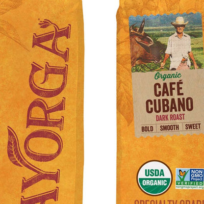 Mayorga Café Cubano Roast, USDA Organic, Dark Roast, Whole Bean Coffee, 2lb, 2-pack