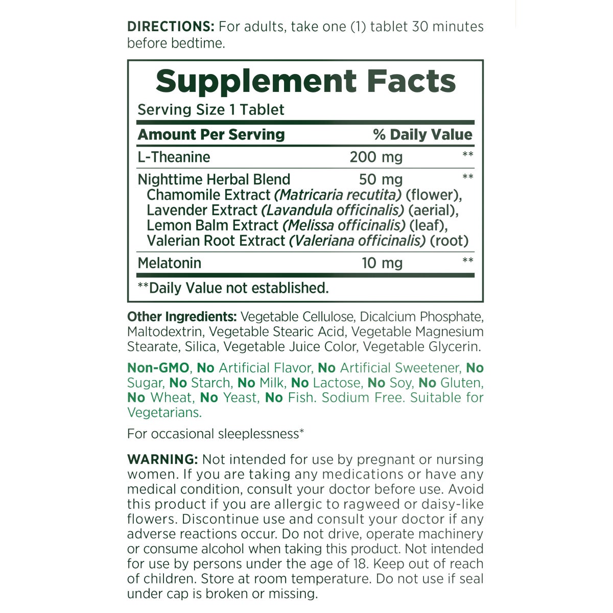 Nature's Bounty Sleep3 10mg. Melatonin, 120 Tablets