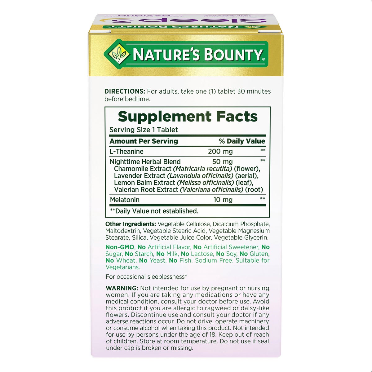 Nature's Bounty Sleep3 10mg. Melatonin, 120 Tablets