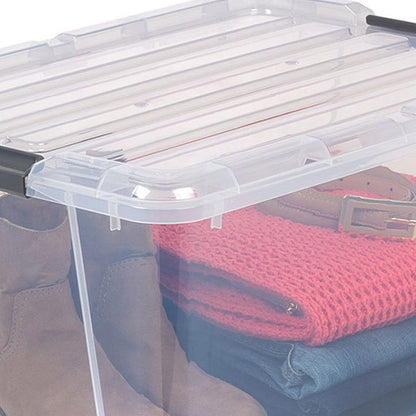 IRIS 45QT Clear Storage Bin with Buckles, 6-pack