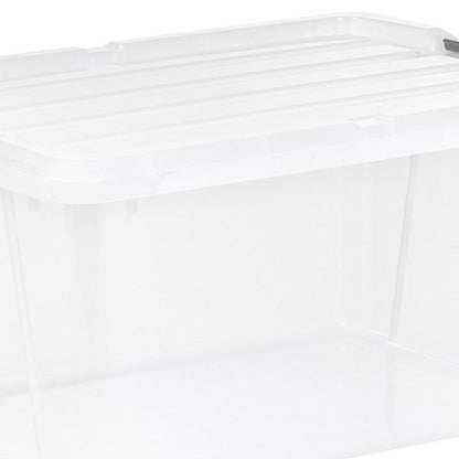 IRIS 45QT Clear Storage Bin with Buckles, 6-pack