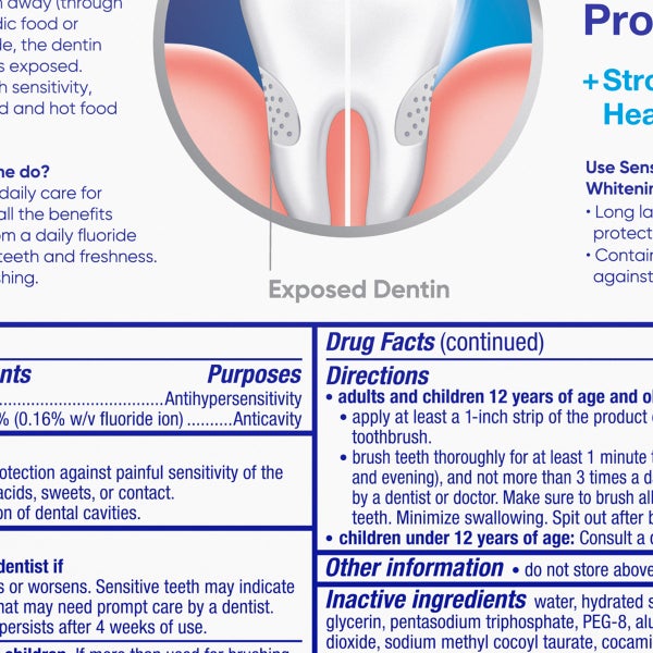 SENSODYNE Advanced Whitening Toothpaste, 6.5 oz, 4-pack