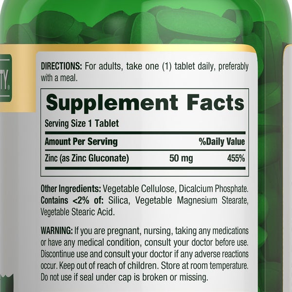 Nature's Bounty Zinc 50 mg, 400 Caplets