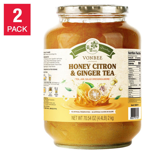 Vonbee Honey Citron & Ginger Tea 4.4 lb 2-pack