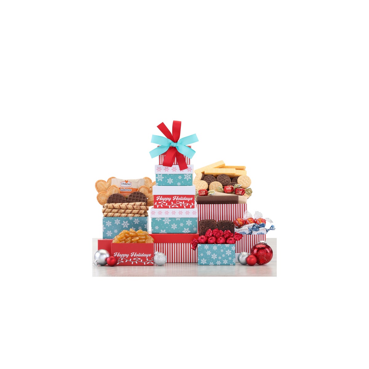 Happy Holidays Tower of Sweets