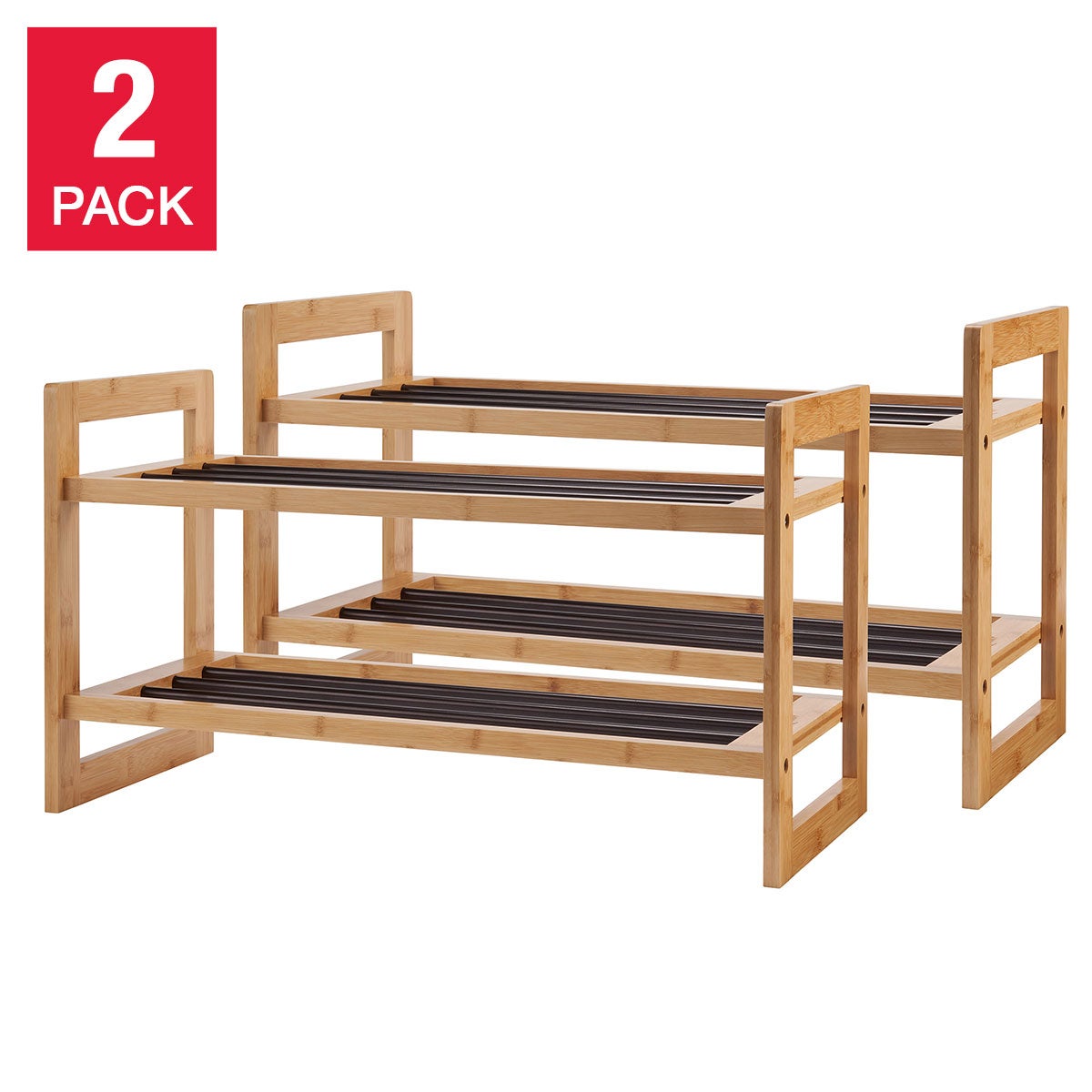 TRINITY Bamboo Shoe Rack, 2-pack