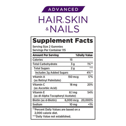 Nature's Bounty Hair, Skin and Nails Advanced, 230 Gummies