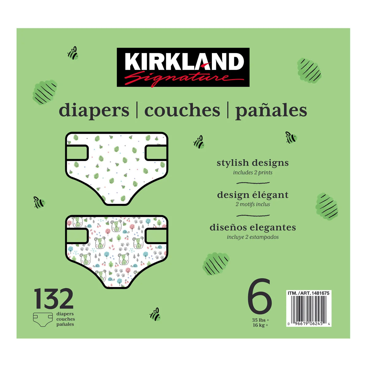 Kirkland Signature Diapers Sizes 3-6