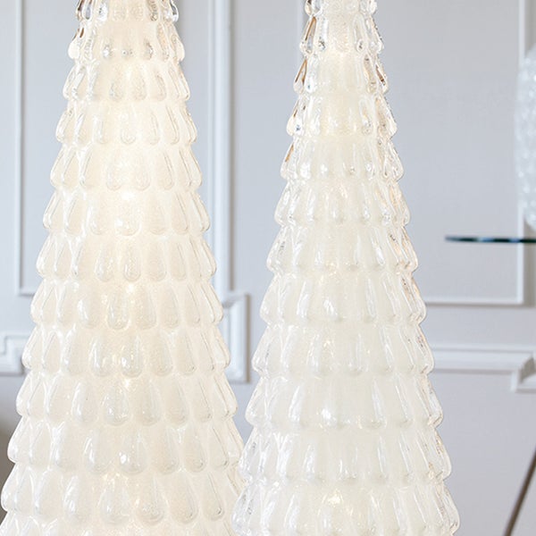 LED Glass Holiday Trees, Set of 2