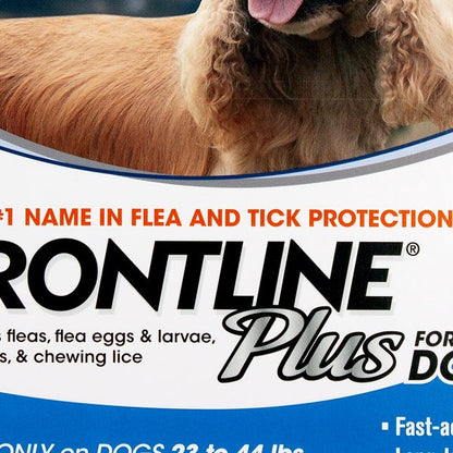 Frontline Plus Flea and Tick Dog Treatment 23-44 lb, 7+1 Doses