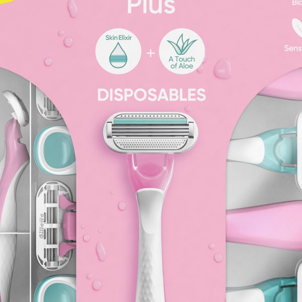 Gillette Venus Sensitive Plus Disposable Razor, 15-count