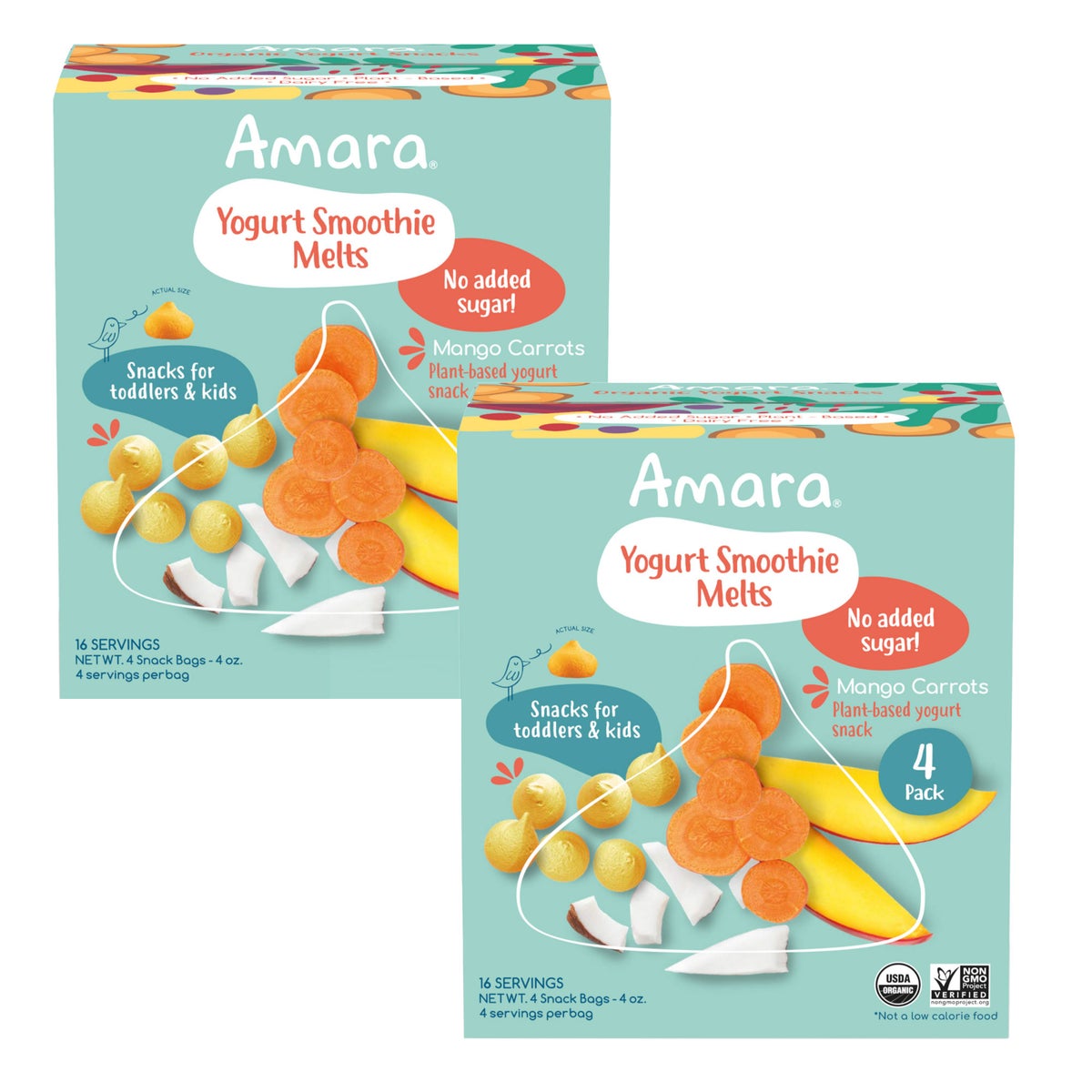 Amara Organic Yogurt Smoothie Melts 4 (1 oz.) Bags Per Box