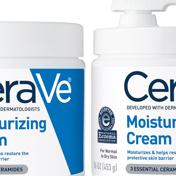 CeraVe Moisturizing Cream Interchangeable Multi-Pack, 16 oz Jar with Pump + 16 oz Jar