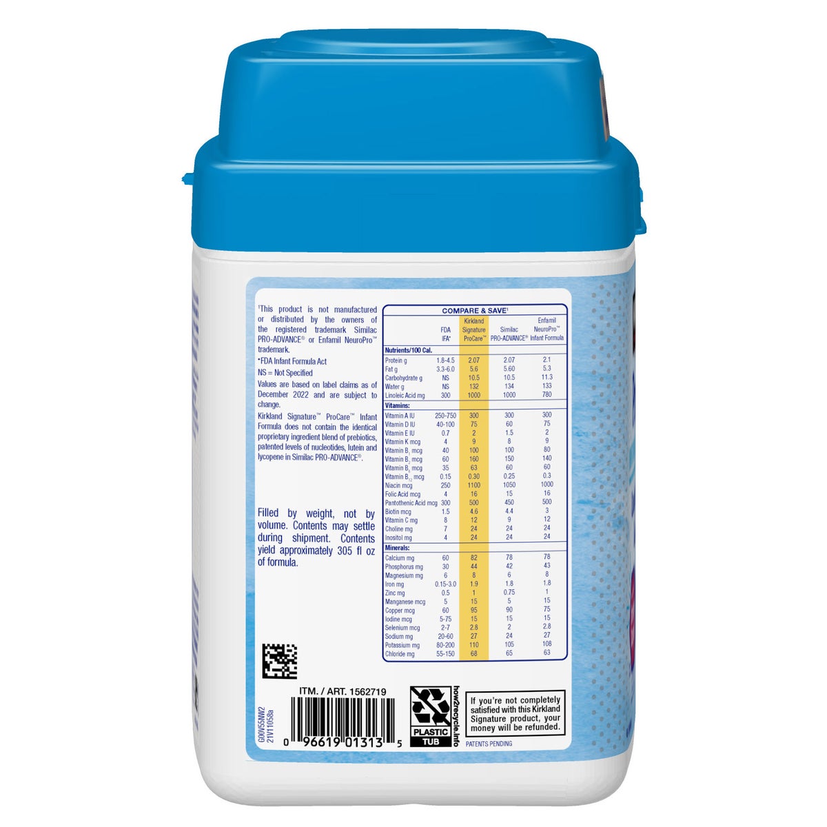 Kirkland Signature ProCare with Dual HMO's, Non-GMO Infant Formula 42 oz, 2-pack